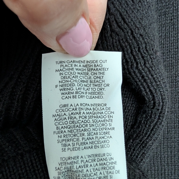 Cabi Black Ribbed Knit Sweater Top - Picture 5 of 7